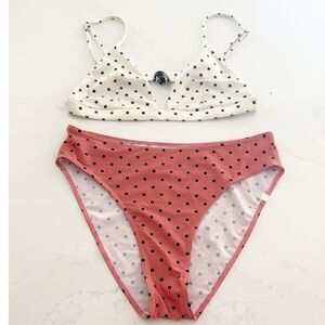 Summersalt Polka Dot Bikini in White and Pink